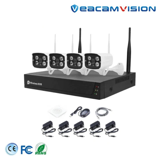 CCTV NVR Camera Kits Plug & Play 4CH 2MP Tuya Smart WiFi Camera Kits