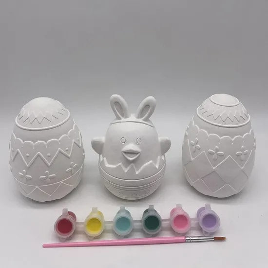 Easter Themed Plaster Craft Kits – Paintable 3D Shapes for Kids & Adults