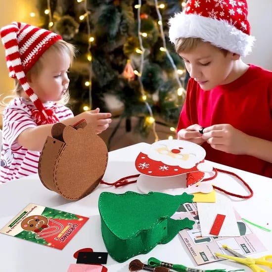 DIY Handmade Christmas Felt Bags Educational DIY Sewing Kits for Kids