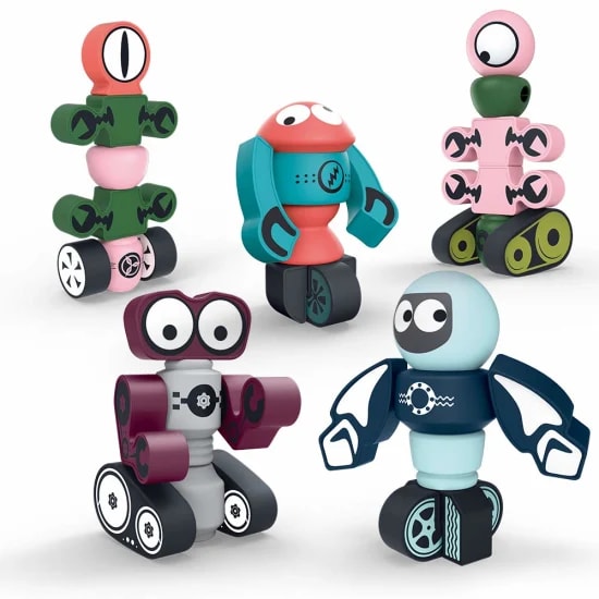 Magnetic Robots for Kids, Magnetic Blocks Set Stacking Robots Building Kit Toy
