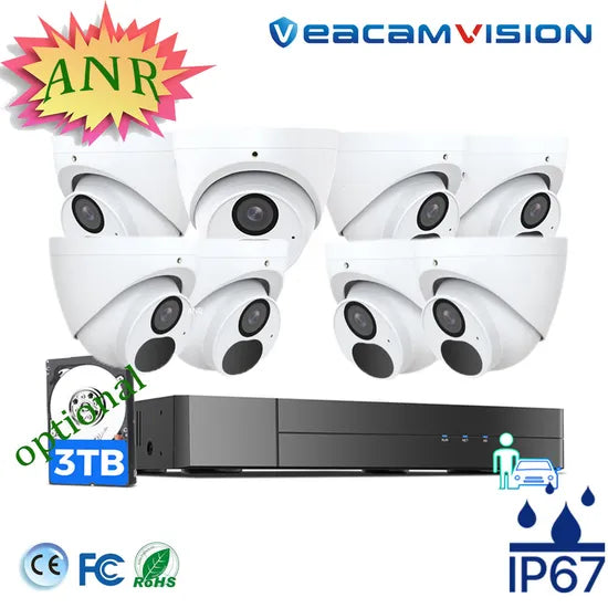 16-Channel Waterproof NVR Kit with Poe and WiFi