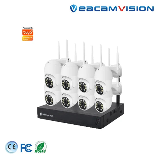 CCTV Wireless NVR Plug and Play Smart Home Security WiFi Camera 8CH 3MP WiFi PT Camera Kits