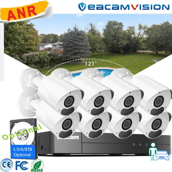 IP67 8port Anr with SD Card Waterproof 4G WiFi Mini Video Surveillance Kit Camera Surveillance Kits 4K Outdoor Video Conference Camera