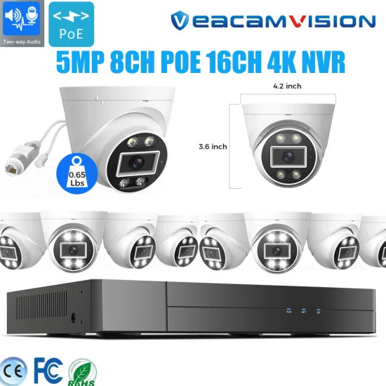 IR Range 25m Full Color 4K NVR WiFi 4G IP Recorder Kit with Human Vehicle Detection Two Aduio P2p Video Conference Camera