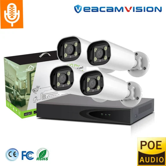 Kits Home Security NVR Outdoor CCTV IP Camera Kit with Ai Video Surveillance WiFi 4G IP NVR Poe Kit CCTV Camera