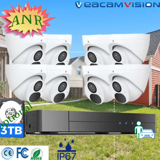 NVR Kits Anr IP67 120dB WDR Poe Mic Camera Recorder DVR WiFi 4G CCTV WiFi Video Surveillance Kit with P2p