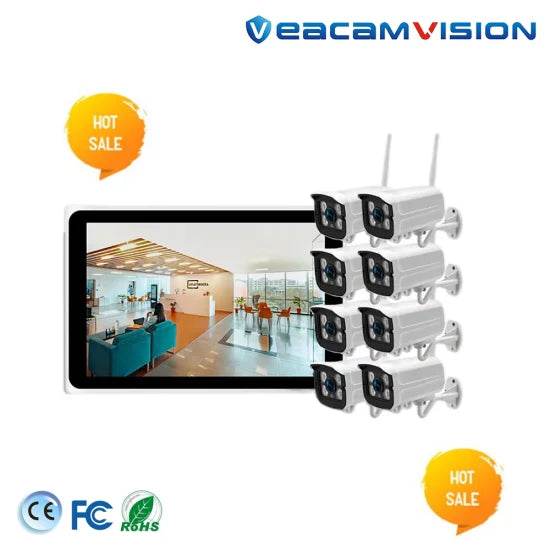 Security New Style 3MP 8CH WiFi Security Camera Kit 10.1inch LCD Display Touch Screen IP Camera System NVR Kits