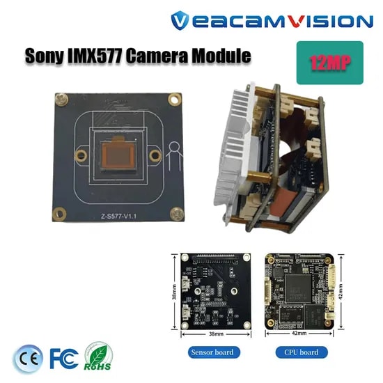 12MP 4000*3000/30fps Imx577 1/2.3 Inch Big Sensor Camera, Support Clear Hdr and Ai ISP, Starlight PCB Board 4K High Definition CCTV Camera Module