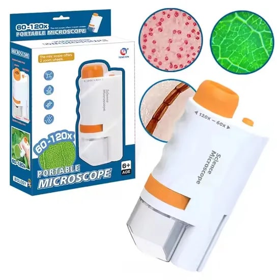 Children′s Science Experiment Kit, Custom 60-120X Optical Pocket Microscope for Education