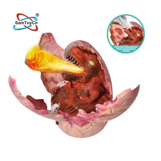 Samtoy Simulation Voice Control Electric Novelty Toys Flame Spray Dino Surprise Egg Dinosaur Eggs Toy for Gift
