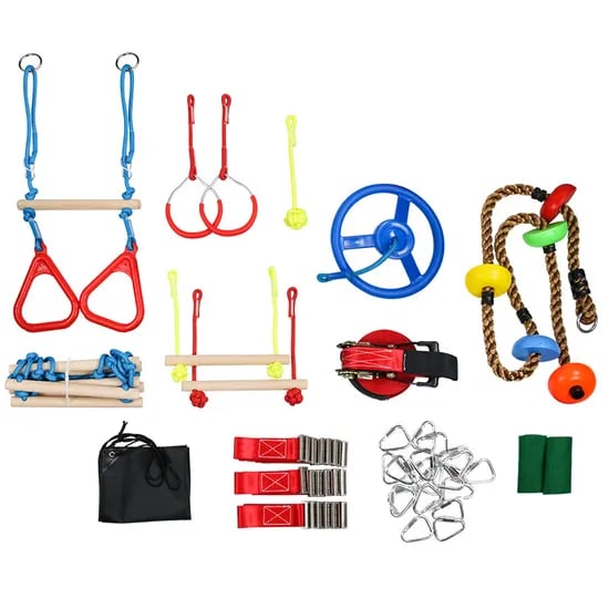 Selling Backyard Children Educational Toys Slackline Warrior Obstacle Course Kit