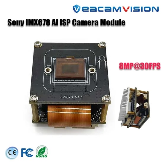 4K High Definition CCTV Surveillance System Camera Motherboard, Imx678 60fps Support Clear Hdr and Ai ISP Starlight PCB Board IP Camera Module