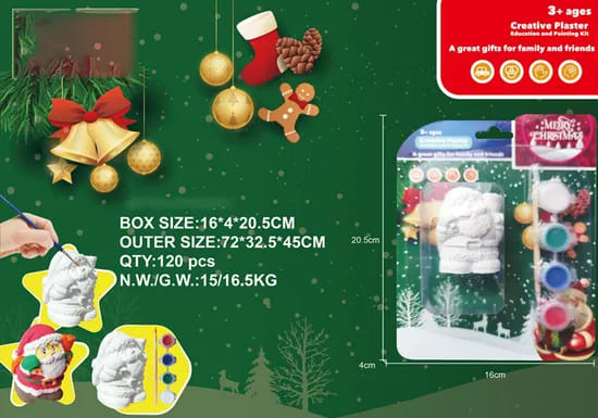 Santa Claus Painting Christmas Decorations Creative Plaster Education Kit