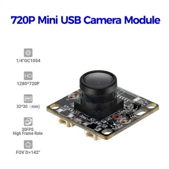 1/4 Inch Gc1054 720p Low Power Consumption USB Camera Module