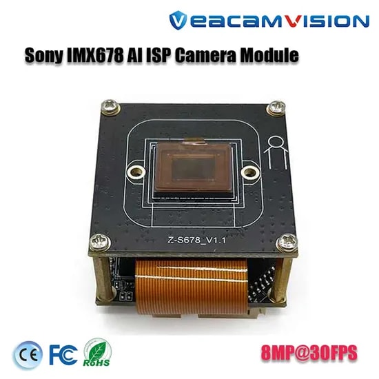 Factory OEM Imx678 1/1.8" Big Sensor Clear Hdr and Ai ISP, Starlight PCB Board Super Starlight 4K IP Camera Module