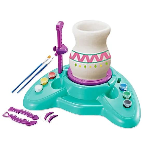 Electric Clay Dly Paint Color Art Craft Kit Kids Educational Toys Making Ceramic Pot Vase Pottery Enamel Wheel Machine with Tool Plastic Toy