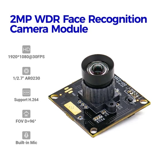 1/2.7 Inch Ar0230 CMOS Camera Module H. 264 1080P Hdr USB Camera Module with Build-in Microphone