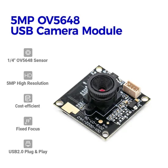 Manufacturer 5MP Ov5648 USB Camera Module for Ocr Reader Document Scanner