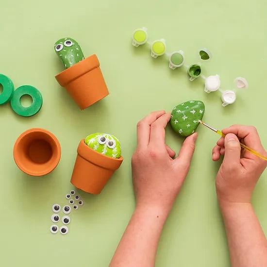 DIY Educational Toys Extra Large Arts and Crafts Mash Cactus Rock Painting Kit