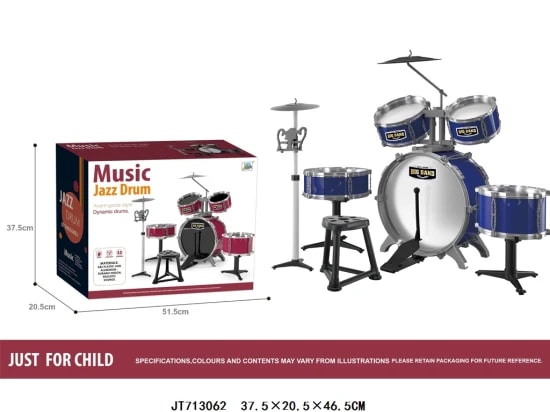 5PCS Kids Drum Set 35" Children Play Music Enlightenment Toy Musical Instrument Jazz Drum Kit for Toddlers Beginners