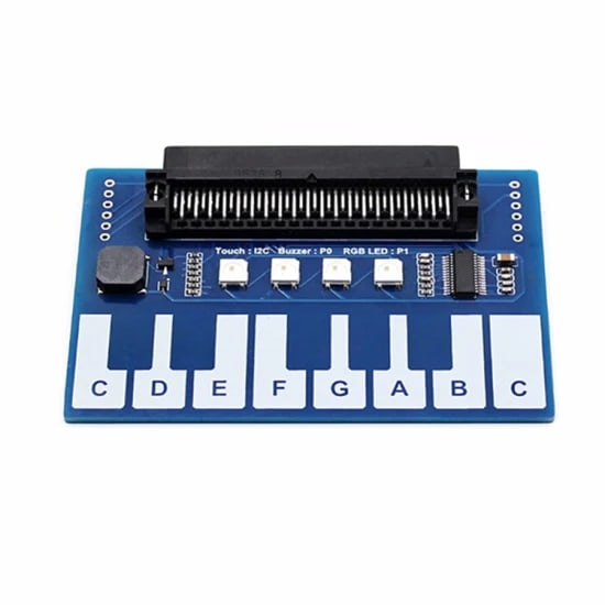 3.3V Mini Piano Module for Bbc Micro: Bit Microbit Touch Keys to Play Music, on Board Capacitive Touch Controller Ttp229, with 4X RGB LEDs, for Kids Education