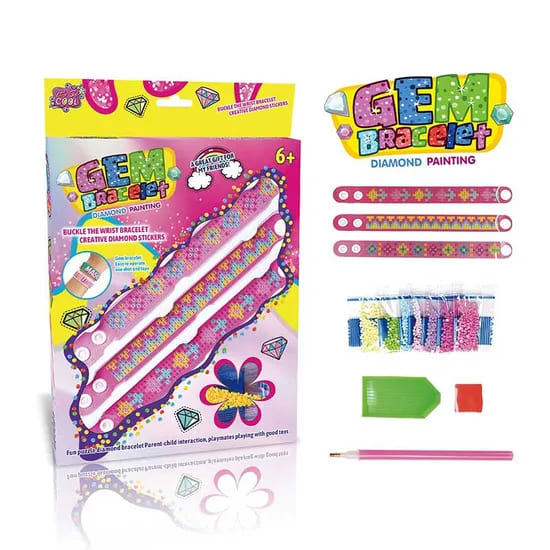 3 PCS Diamond Art Bracelet Kit Gem Unicorn DIY EVA Bracelet Diamond Painting Jewelry Art Bracelet Making Kit for Girls