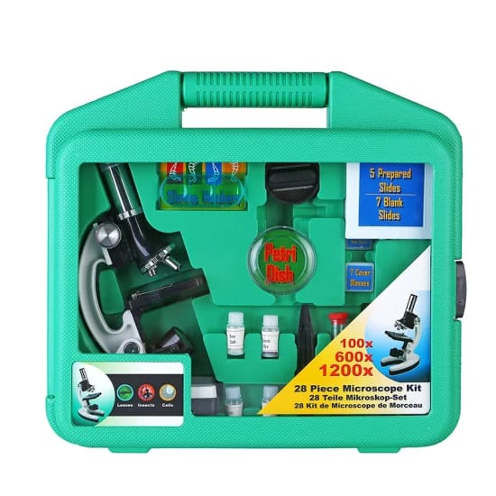 HD 1200 Times Children′s Metal Microscope Kit for Scientific Experiment