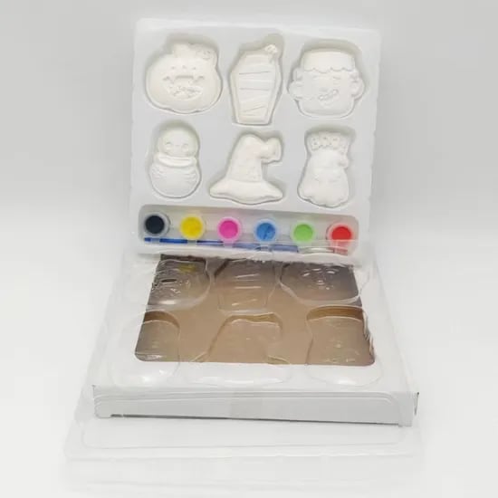 Customized DIY Toys Drawing Educational Toy Paint Your Own Halloween Ornament DIY Painted Plaster Toys Kit