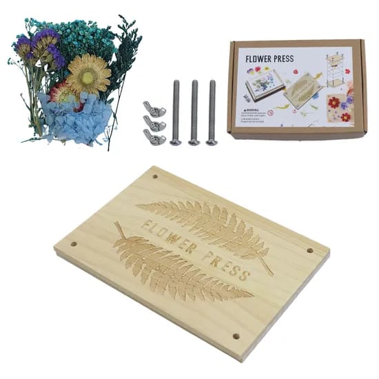 Allibaba DIY Supplies Custom Printing Flower Press Kit Wooden for Kids Adults