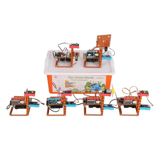 Green World Python Learning Starter Kit Esp32 Stem Education Programming Arduino Robot for Kids Students